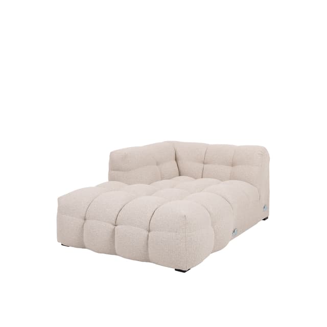 Billie Chaiselongue-Modul Links Armlehne Beige Bouclé 118cm