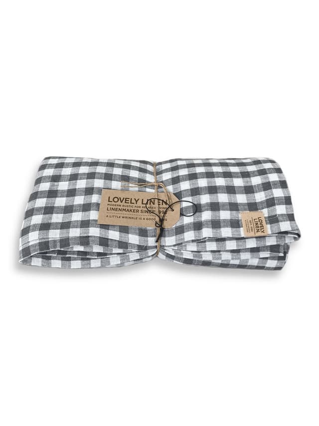 Misty Duvet Linen Square Dark Grey 145x380
