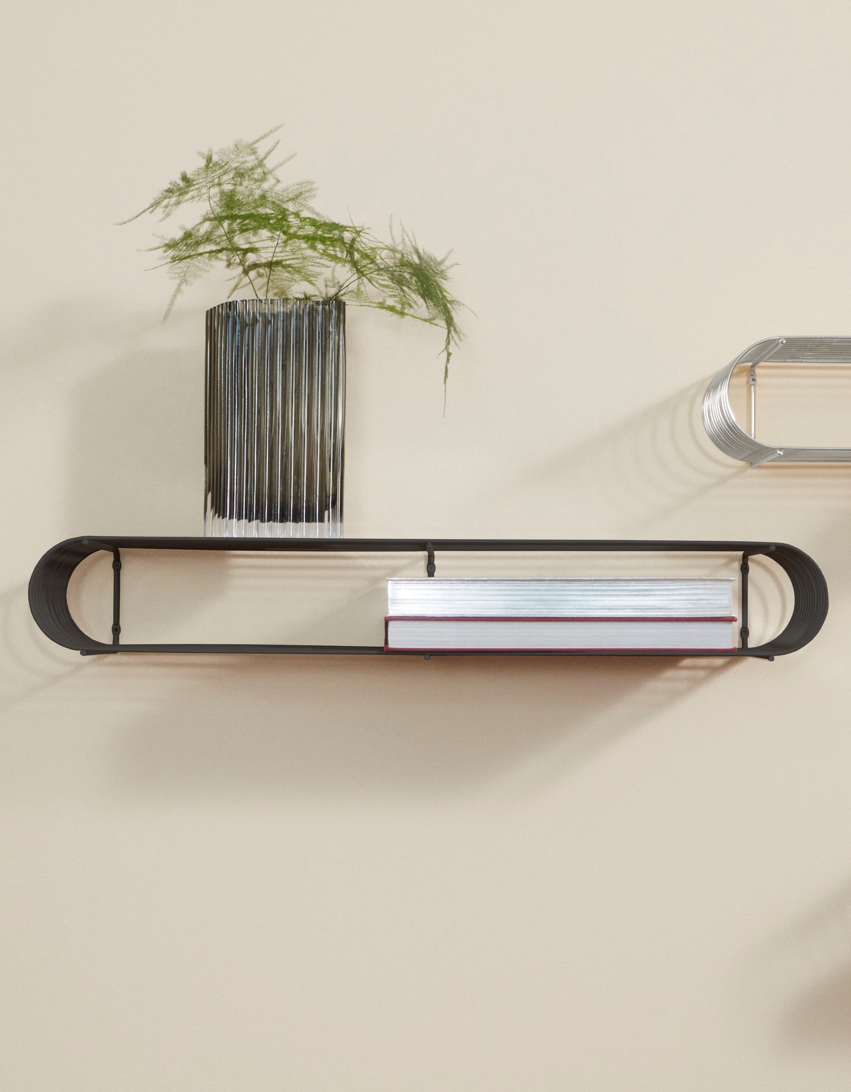 Curva Wall Shelf Black 80cm