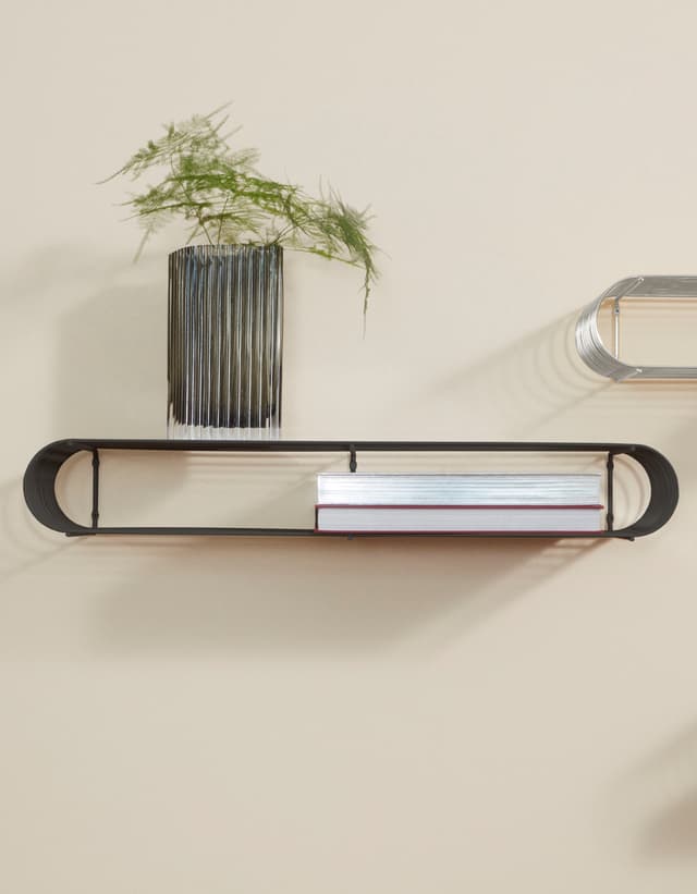 Curva Wall Shelf Black 80cm