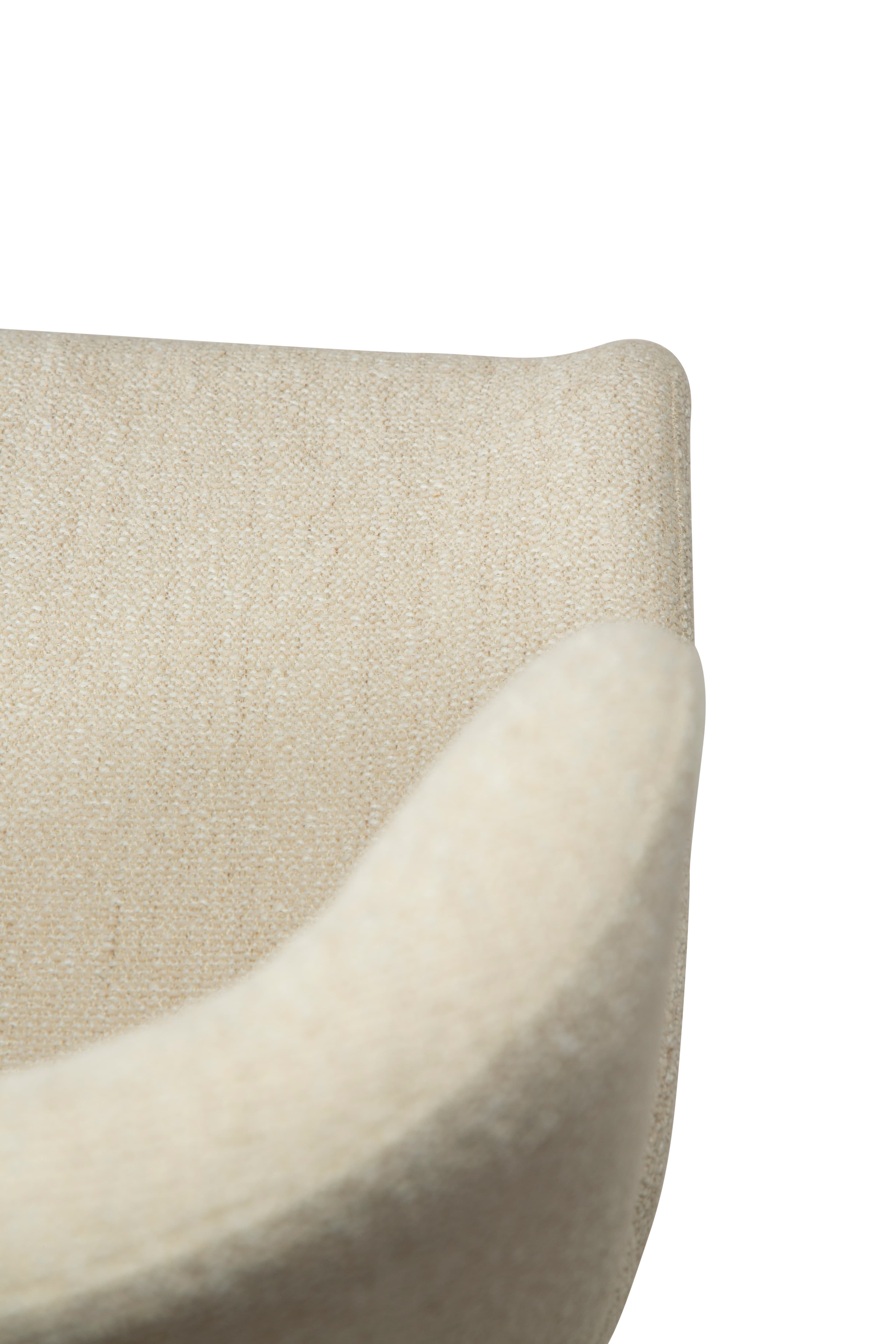 Glam Esszimmerstuhl Boucle Hellbeige/Schwarz