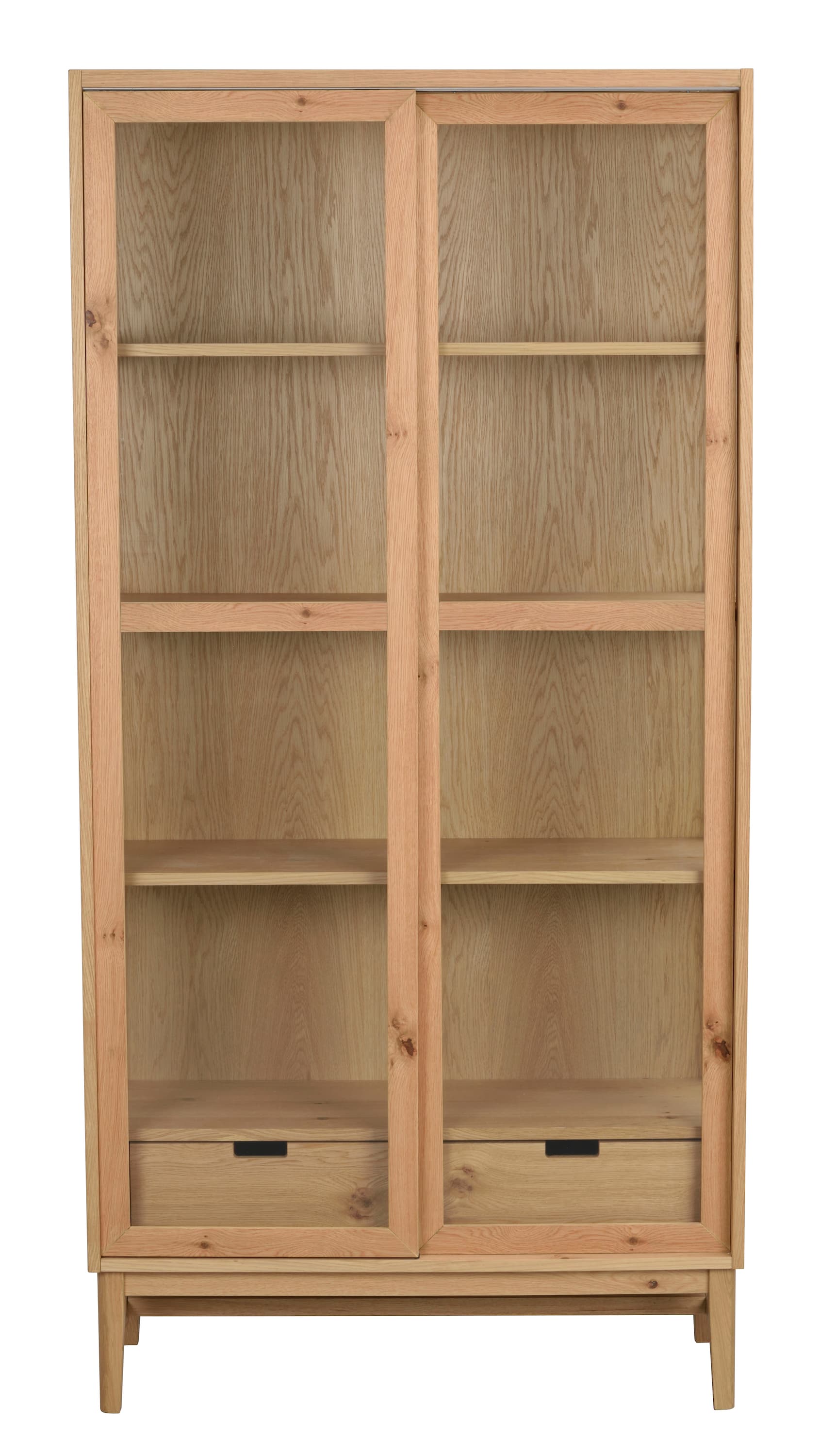 Hazelton Glass Cabinet Oak 203cm