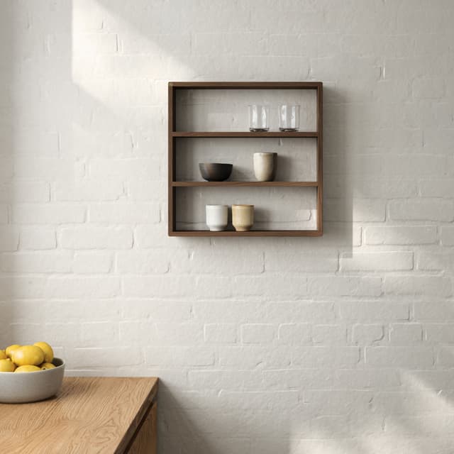 Sector Wandregal Geräucherte Geölte Eiche 50x50