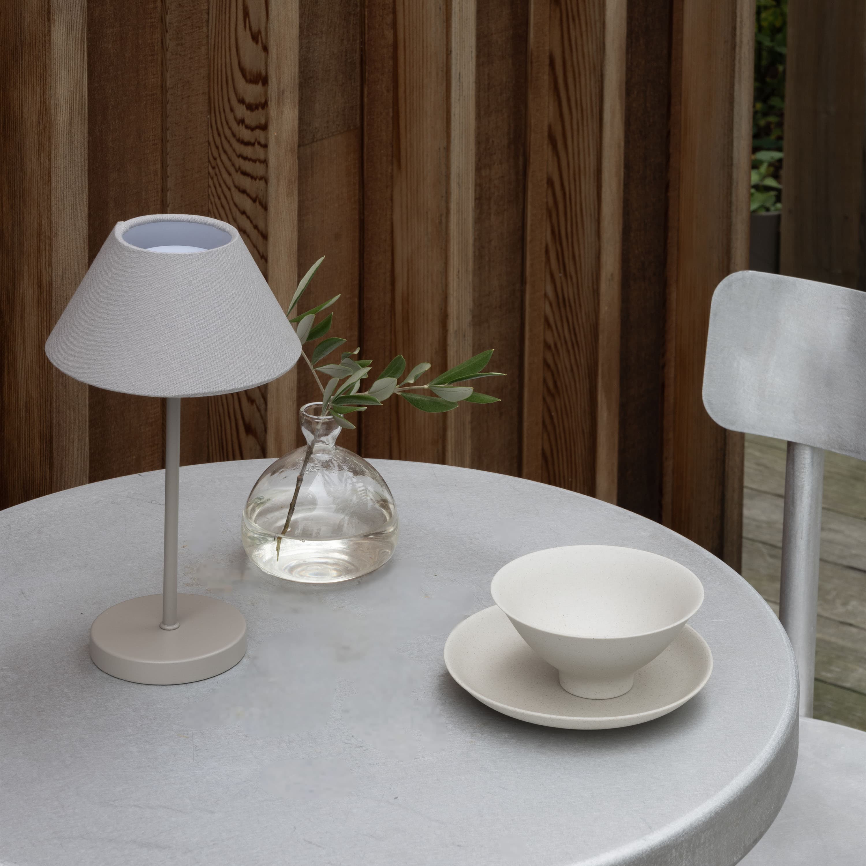Teya Portable Table Lamp Warm Grey 26cm