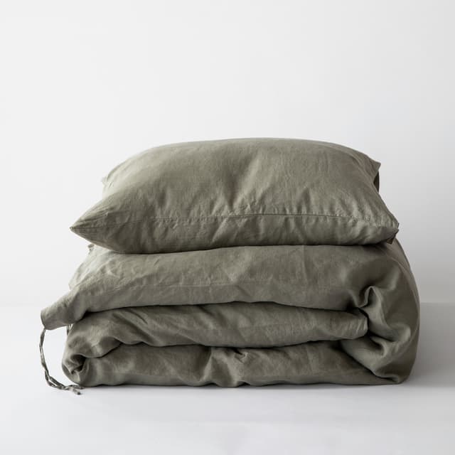 Bettbezug Leinen Olive 150x210