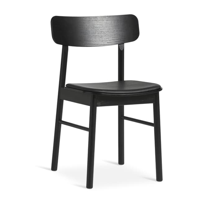 Soma Matstuhl Schwarz/Schwarz Leder