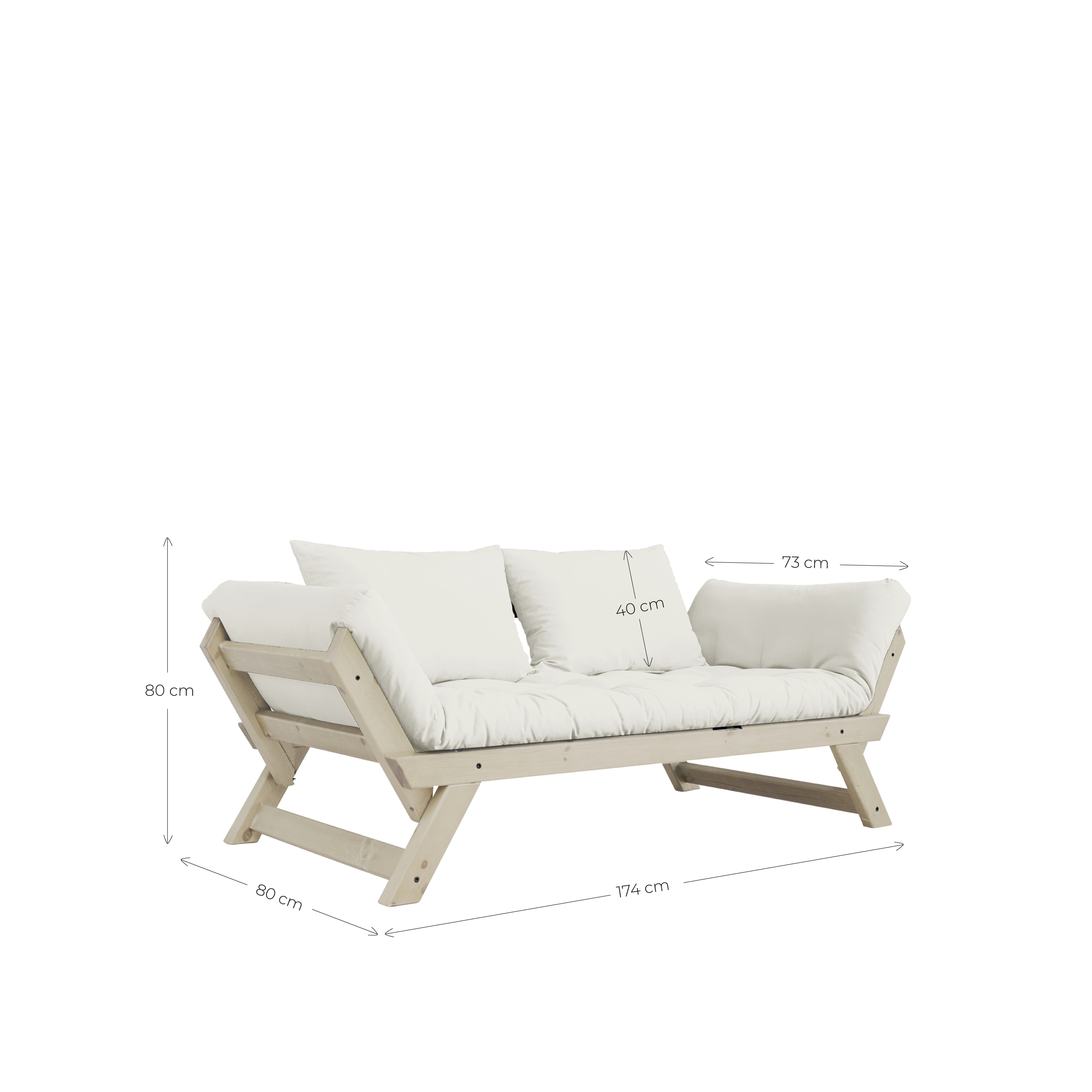 Bebop Daybed Natural/Petrol Blue 174cm