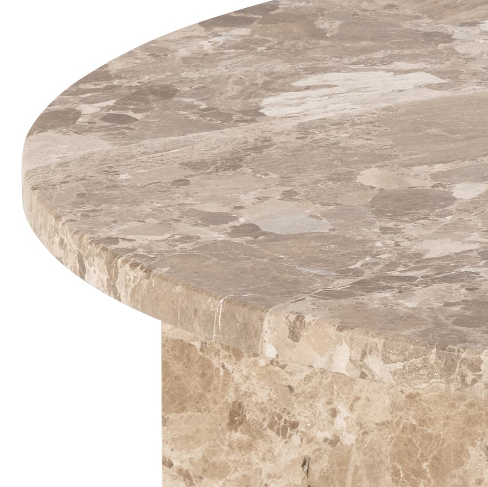 Ilex Couchtisch Rund Marmor Latte Brown Ø90