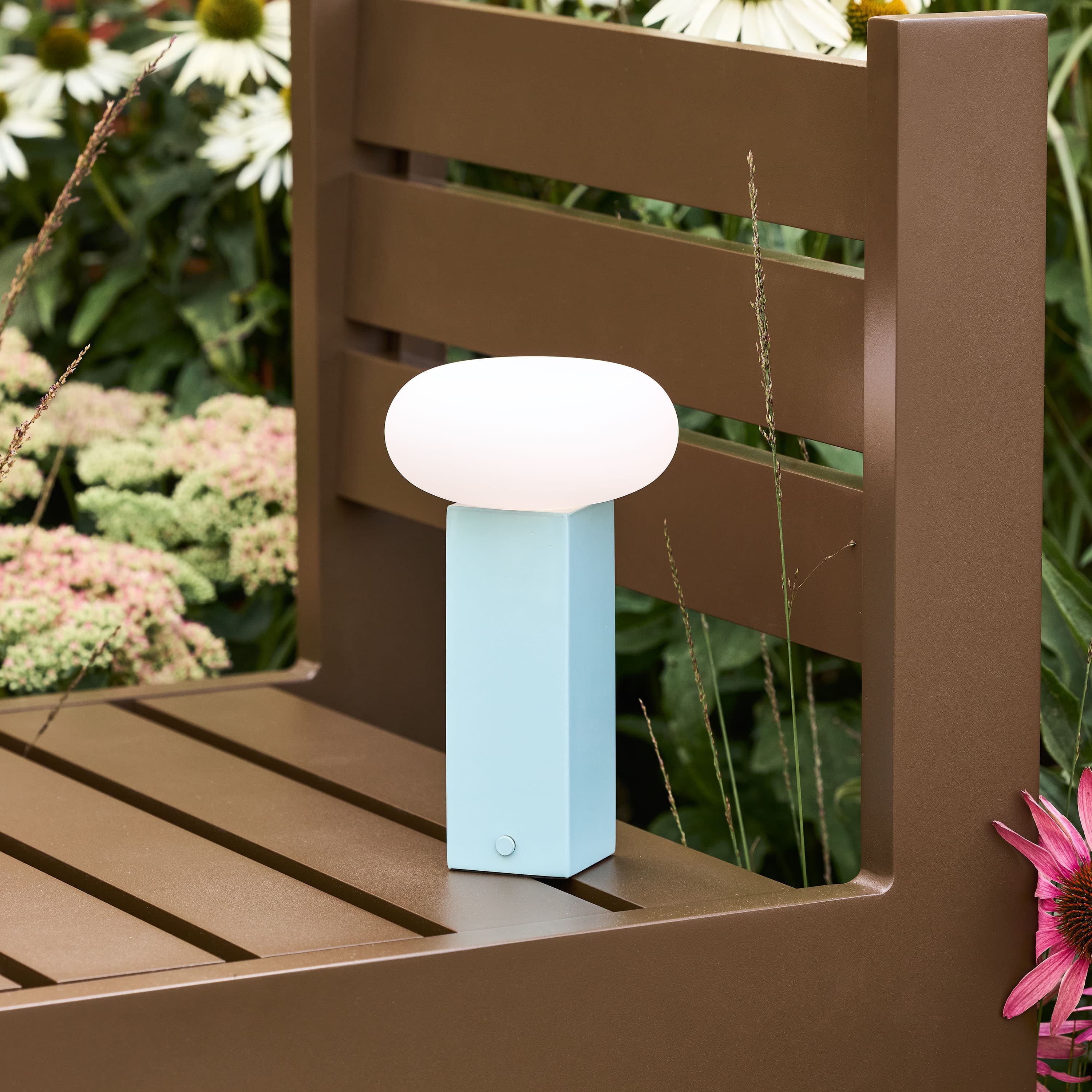 Low Portable Lamp Blue 20cm