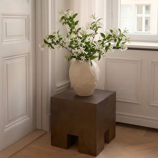Chunky Side Table Brown Stained Poplar 40x40