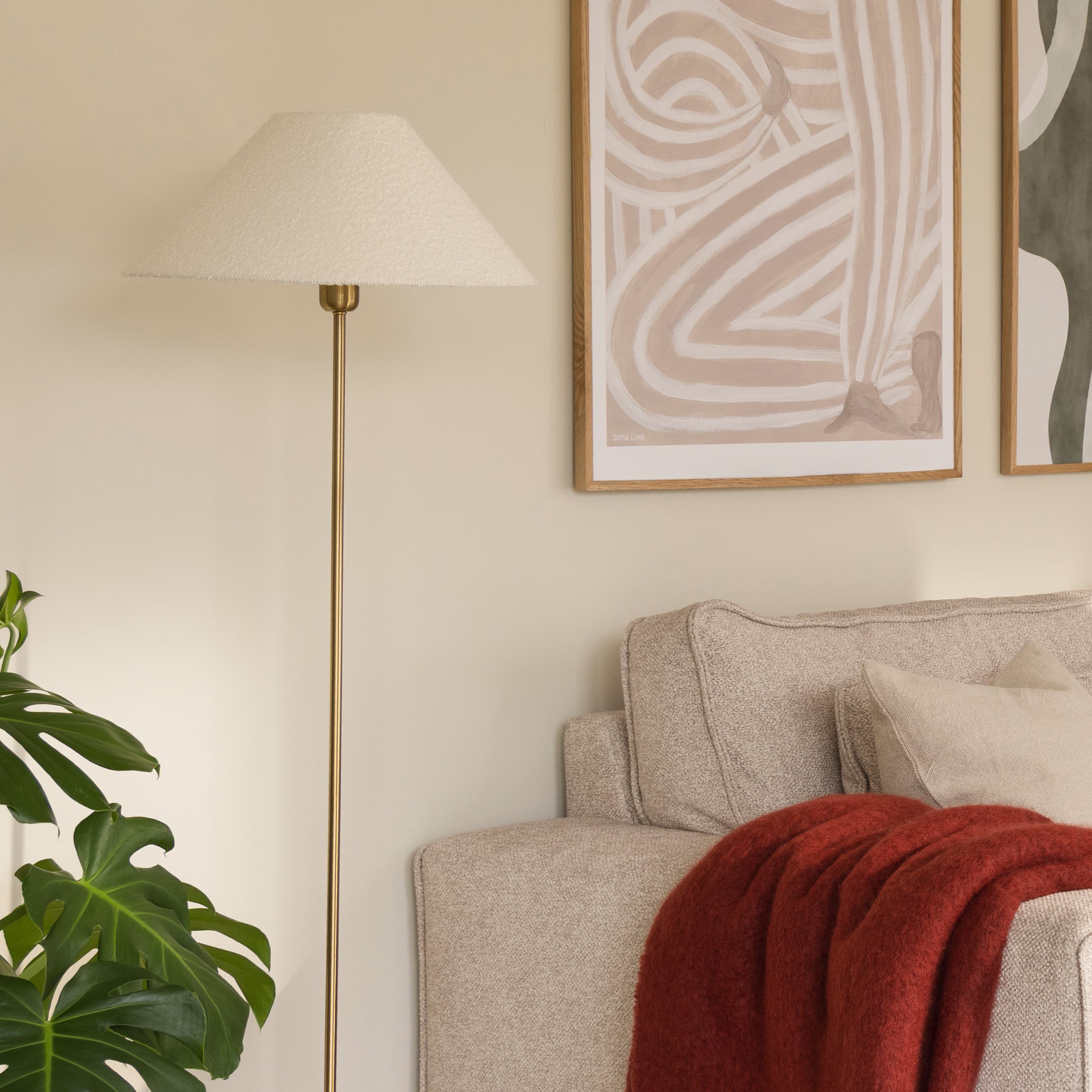 Iris Floor Lamp Base Brushed Brass