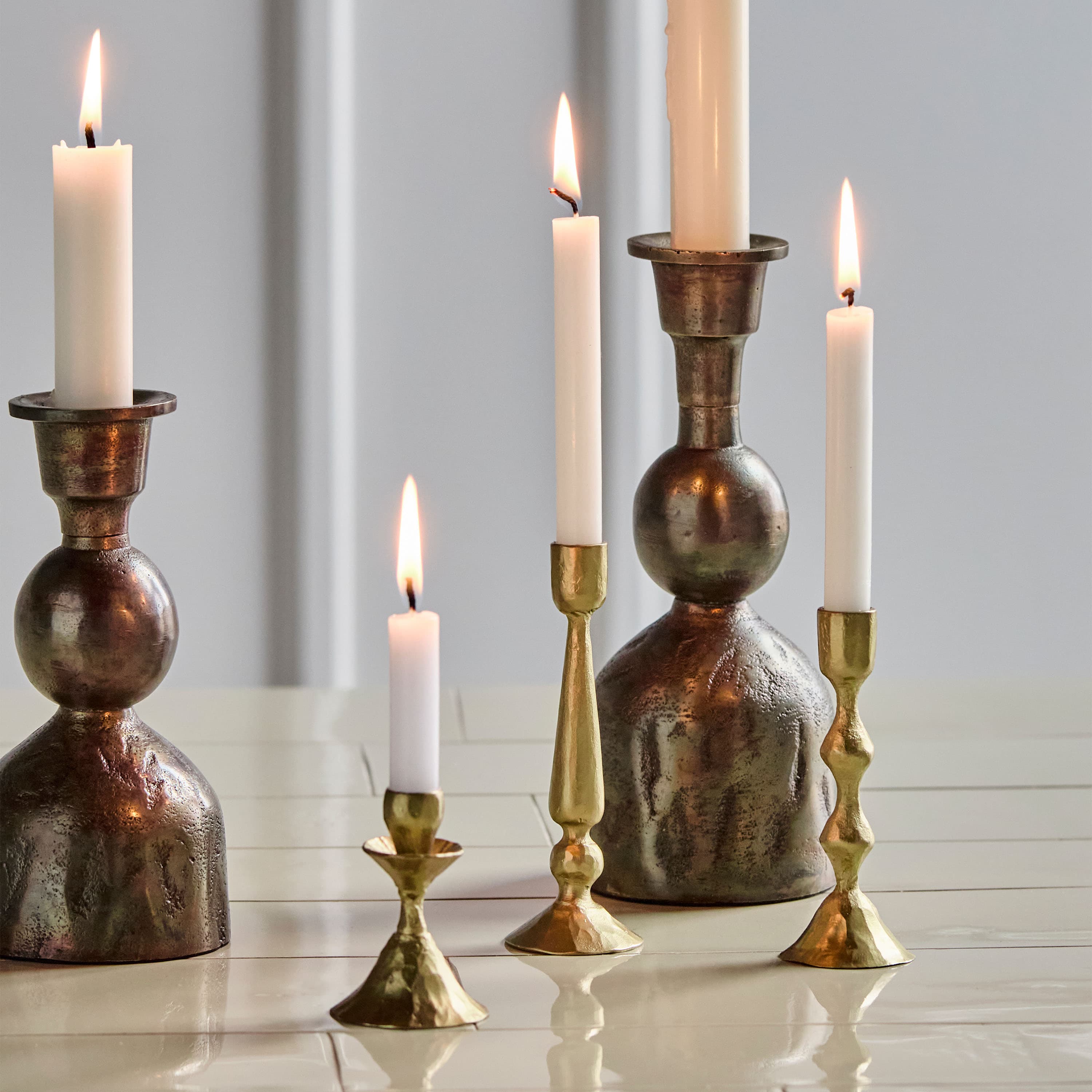 Castle Ljusstake Antique brass 3-pack