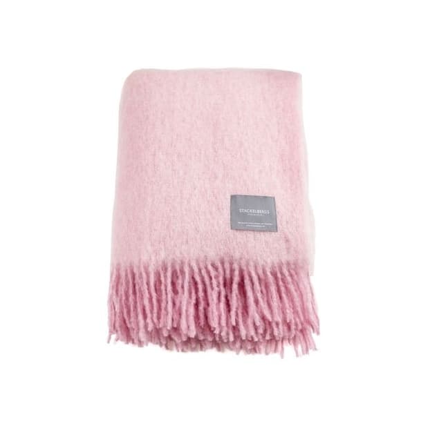Mohair Pläd Mellow Rose/Brick Melange