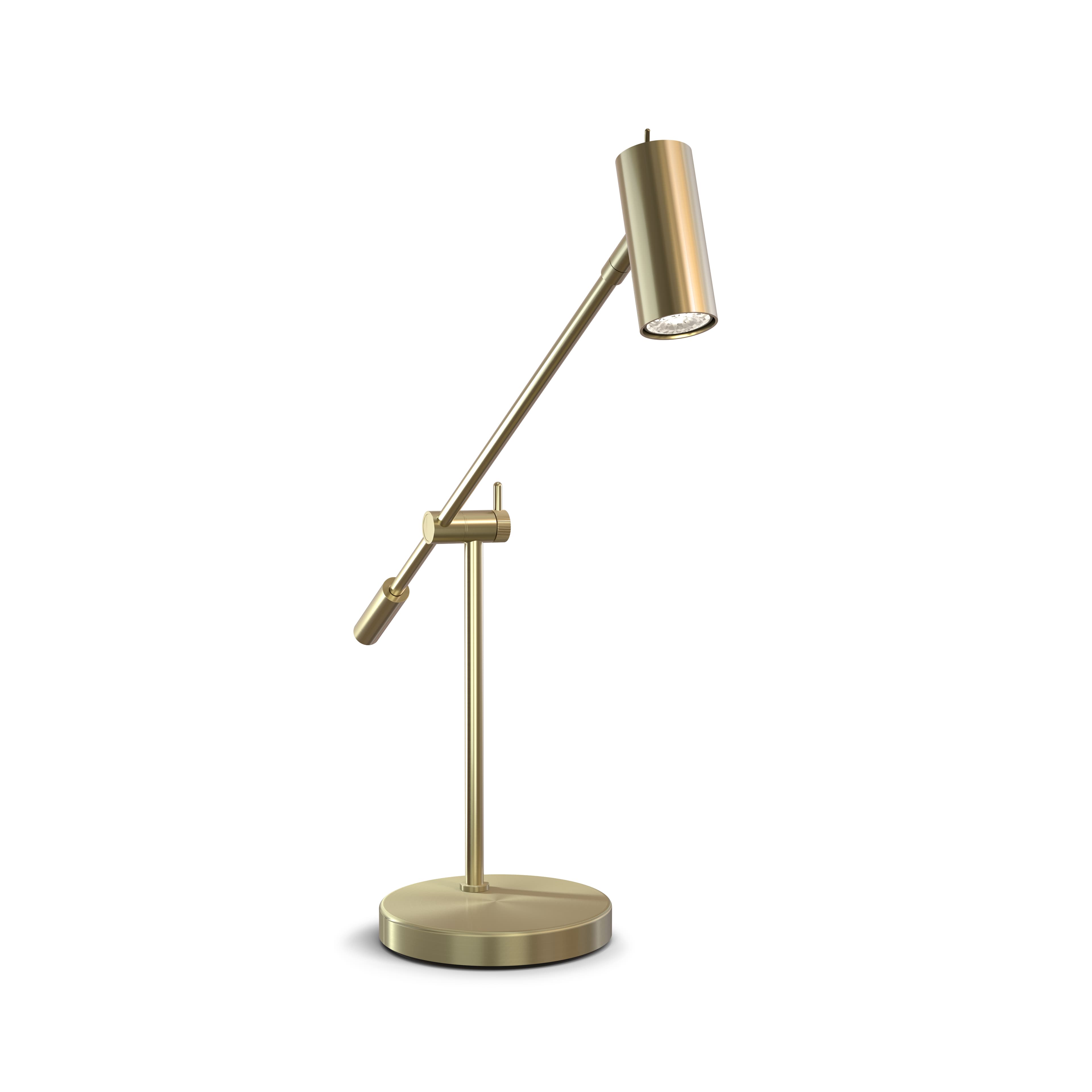 Cato Tischlampe aus poliertem Messing, 48,5 cm