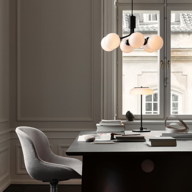 Apiales 6 ceiling lamp Satin Black/Opal