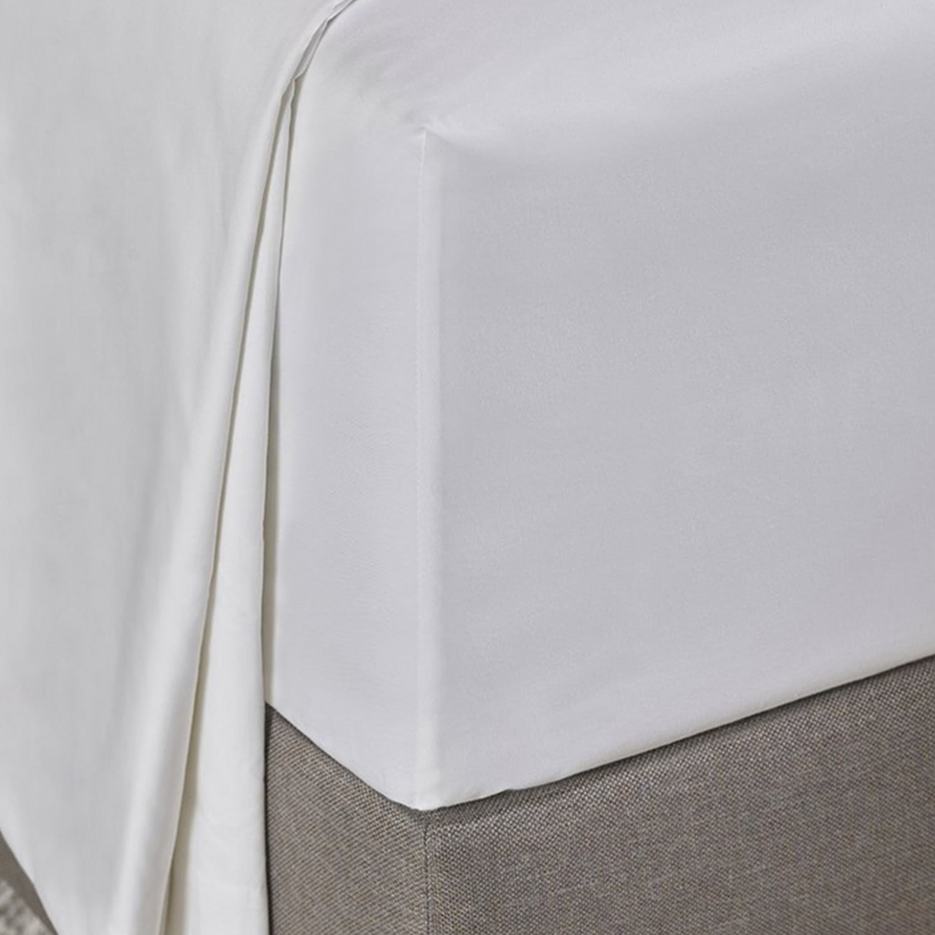 Satin Spannbettlaken Weiß 270x270