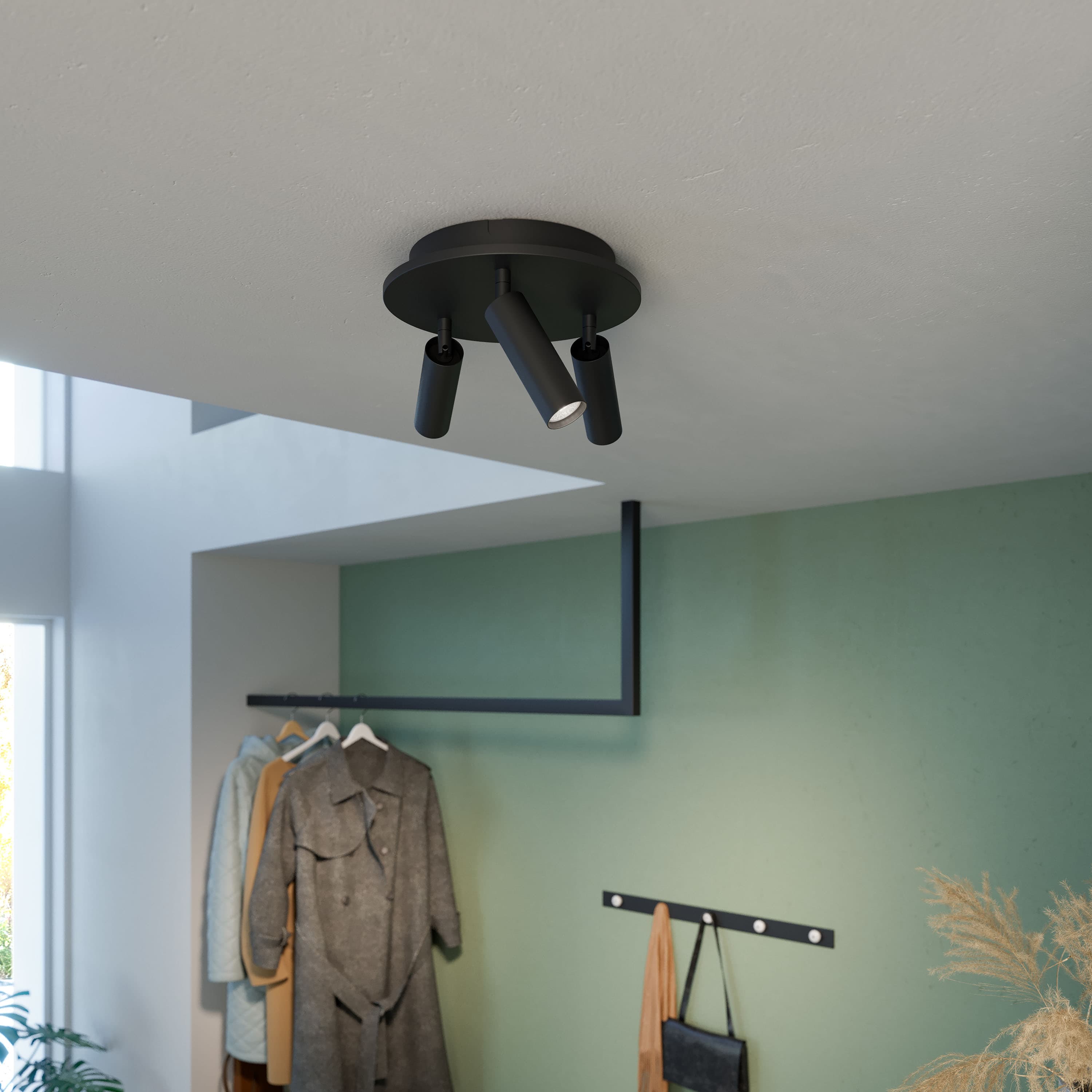 Pipeline Rund 3 Spotlight Mattschwarz
