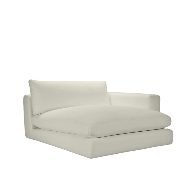 Capri 1,5-Sitzer-Chaiselongue-Modul mit rechter Armlehne Beige 142x155