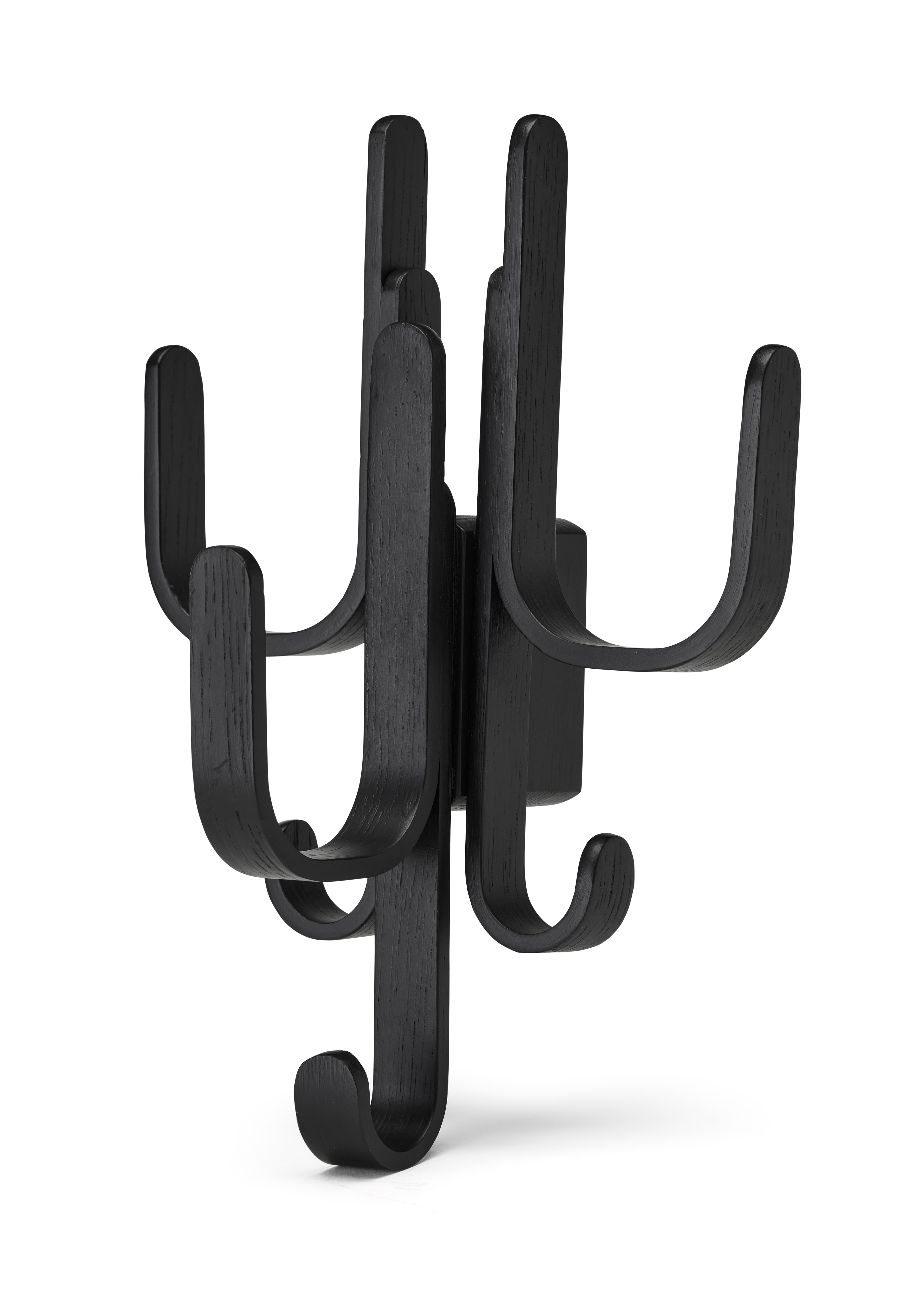 Woody Three Three Wall Hook Black Stained Oak