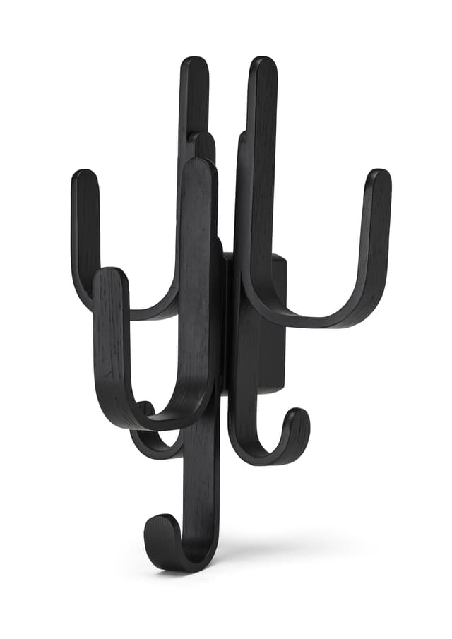 Woody Three Three Wall Hook Black Stained Oak