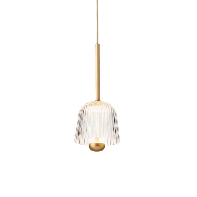 Asteea 1 Ceiling Lamp Satin Brass/Ripple Clear
