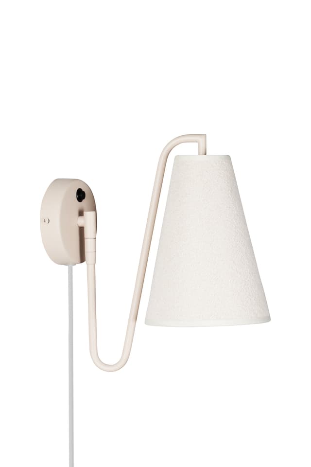 Lou Wandleuchte Bouclé Weiß/Beige