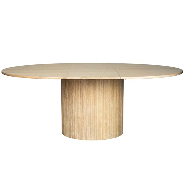 Adele Dining Table Whitewashed Oak Ø130+50