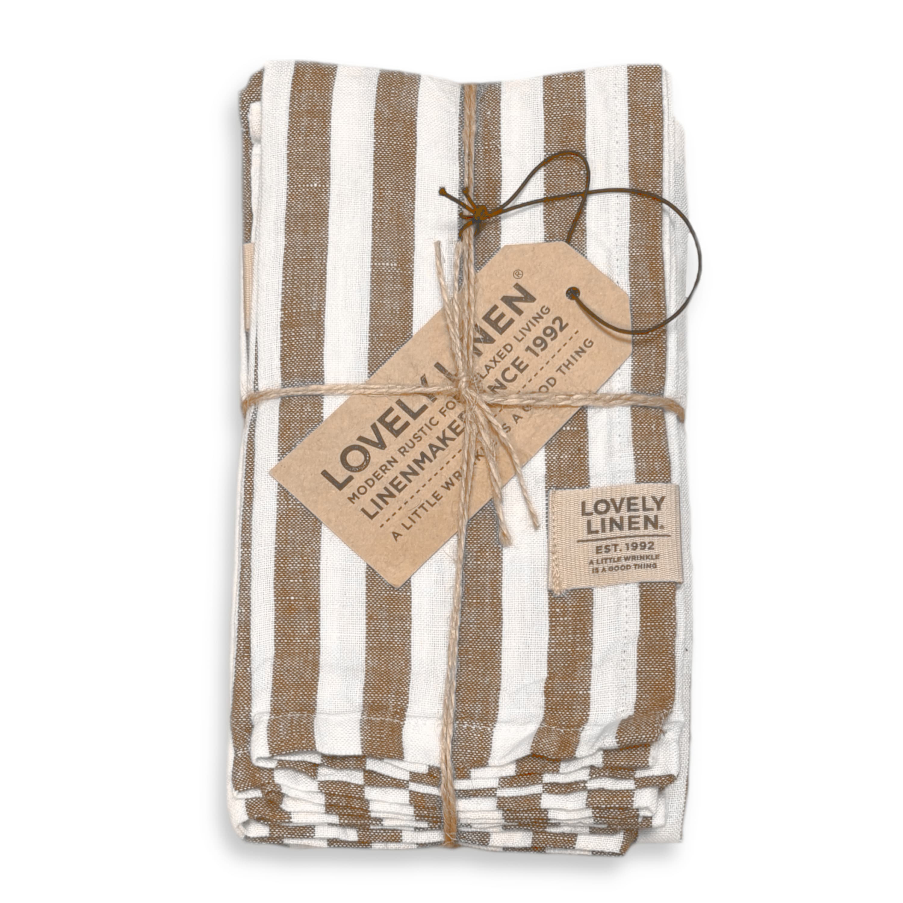Misty Serviette Leinen Edge Almond 45x45 4er-Pack