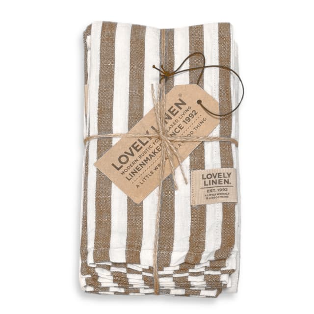 Misty Serviette Leinen Edge Almond 45x45 4er-Pack