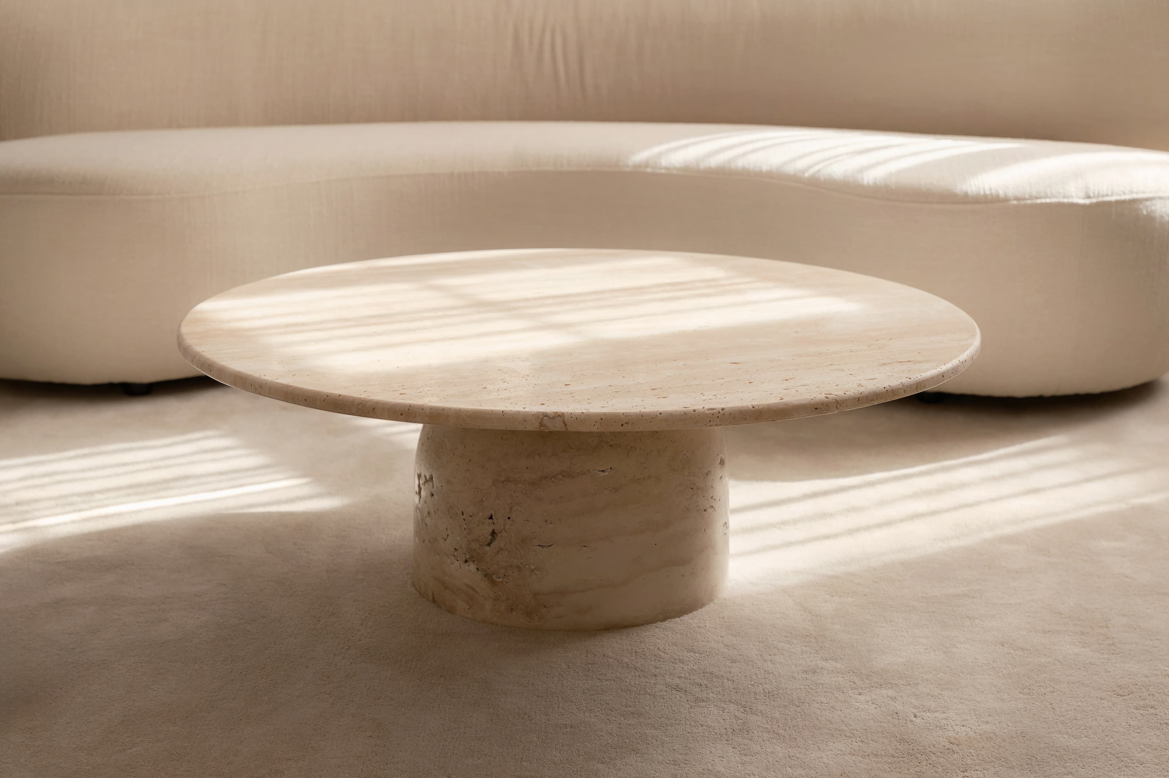 Nicola Coffee Table Travertine Ø95