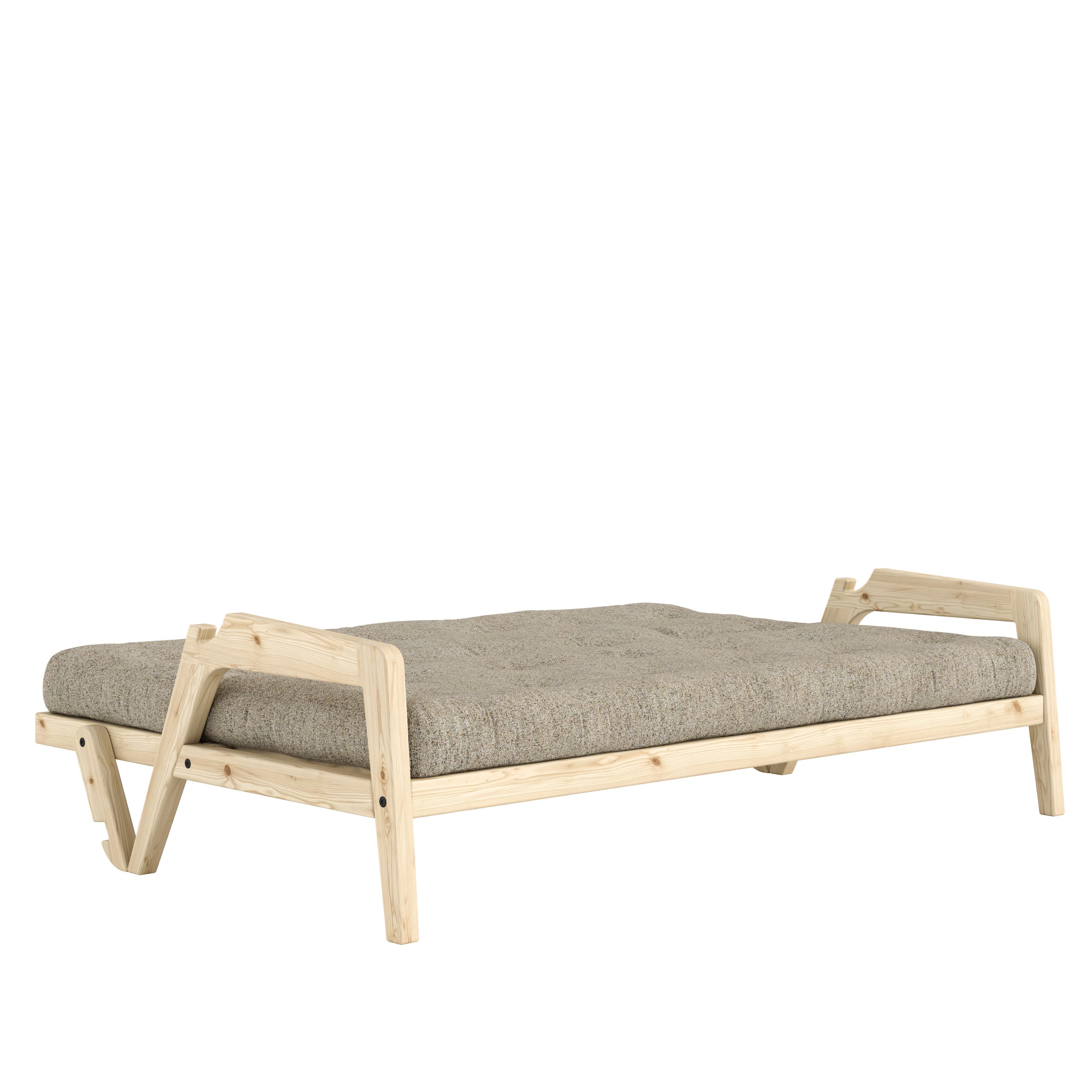 Grab Sofa Bed Clear Lacquered/Warm Sand 204cm