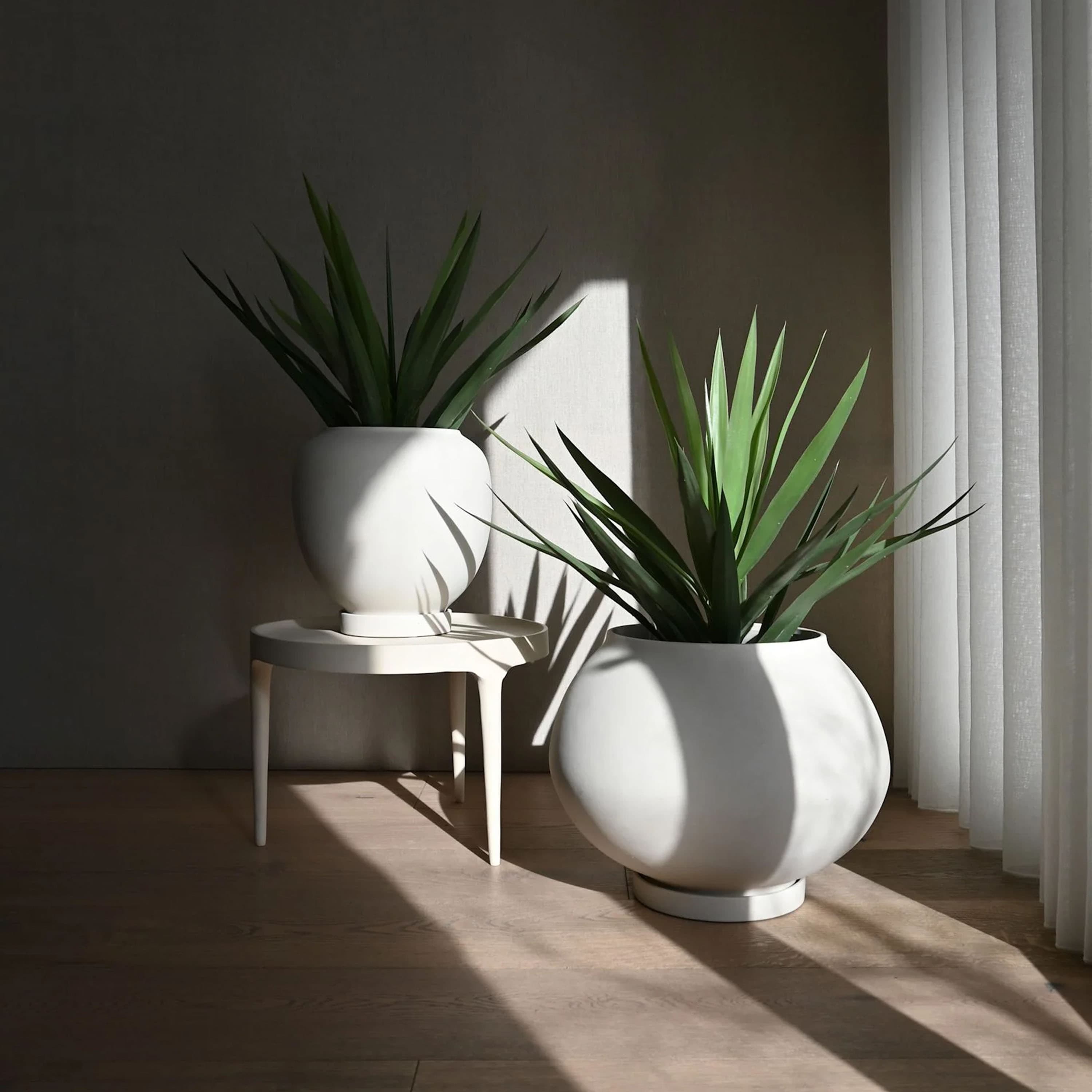 Sunao Blumentopf mit Untersetzer Birch Groß