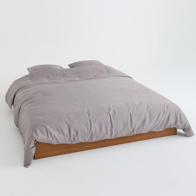 Bamboo Single Duvet Cover Set Dark Grey 150x210cm/50x60cm