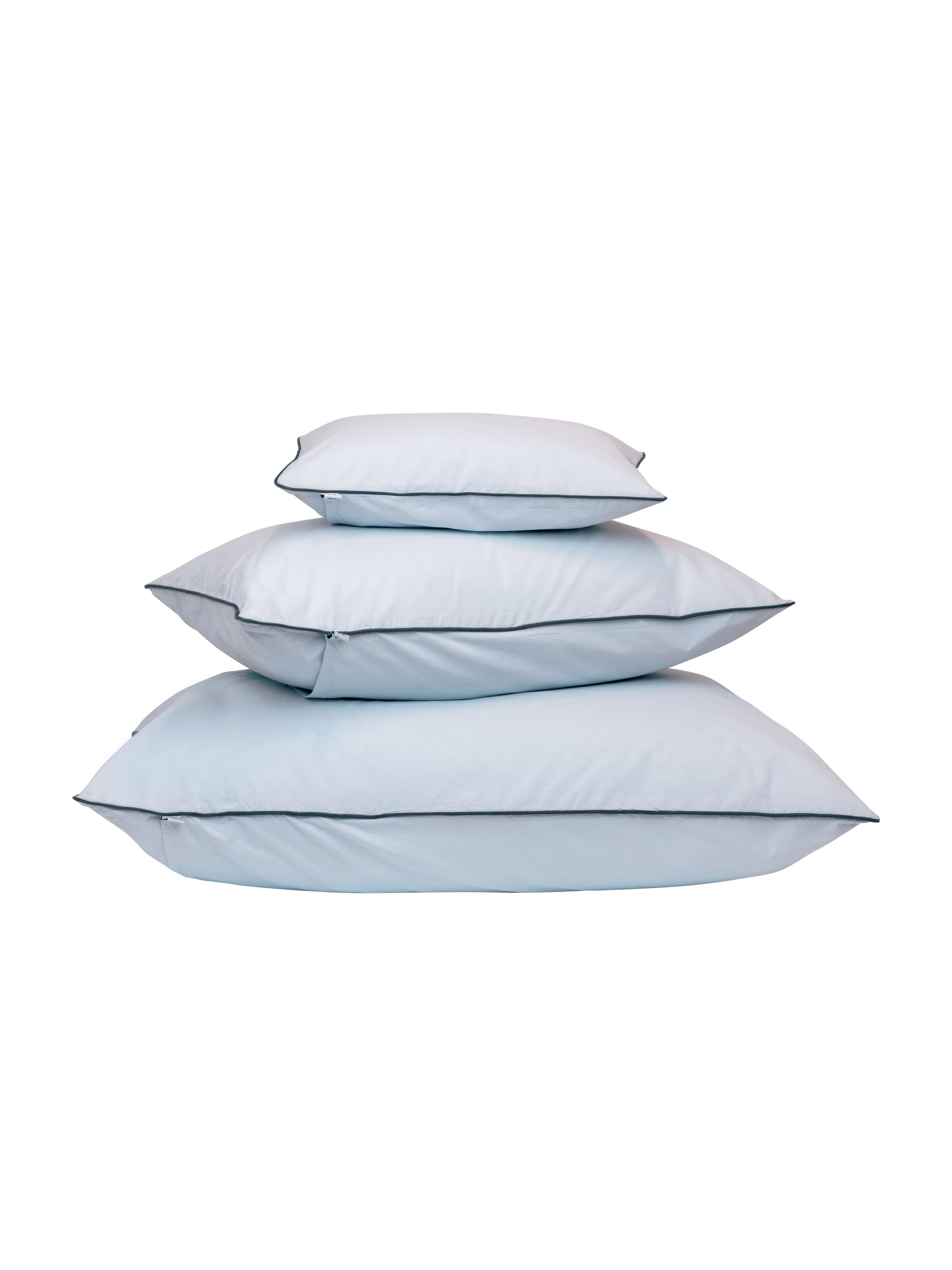 Powder Pillowcase Organic Light Blue/Dark Blue 50x90