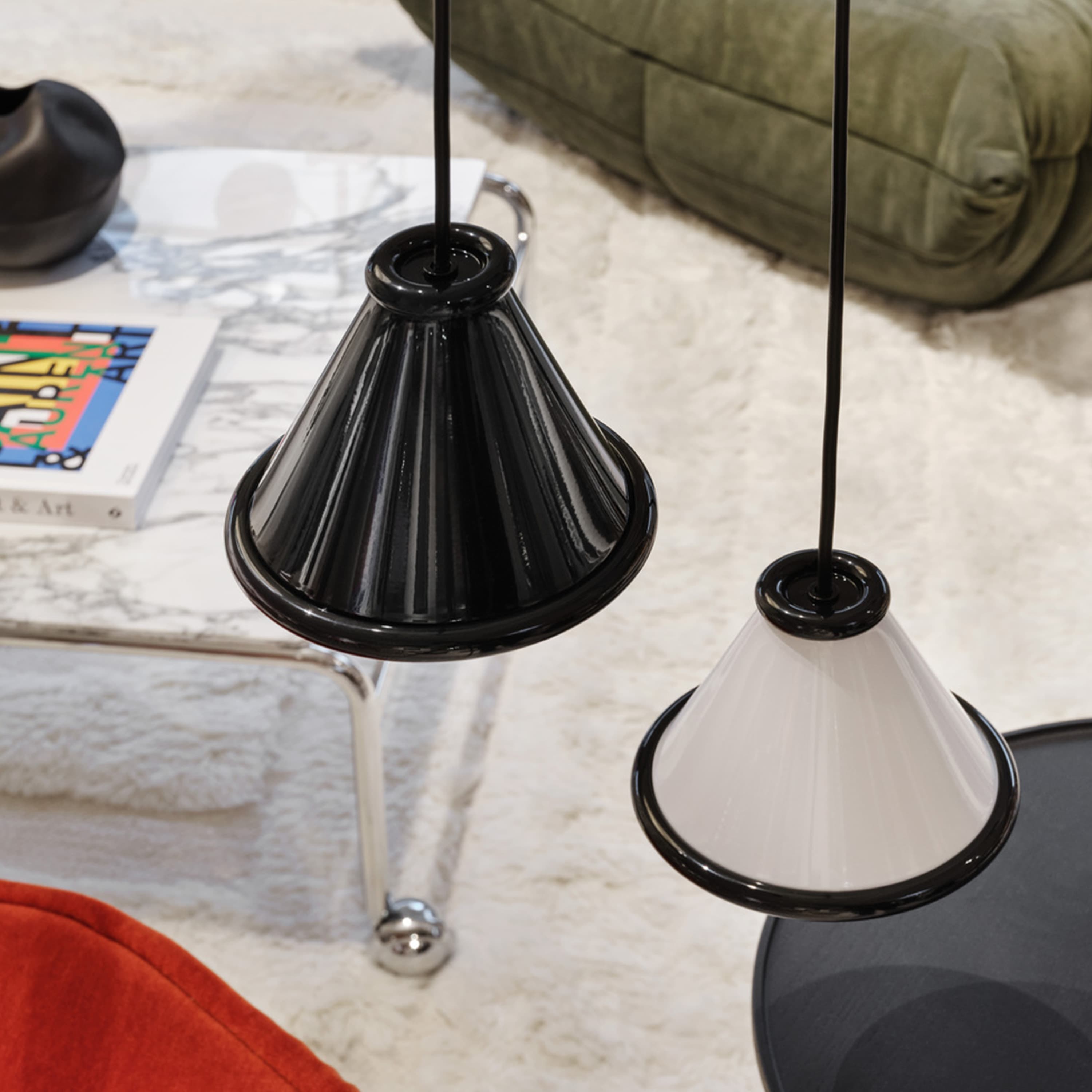Belle Ceiling Light Glossy White/Glossy Black Ø15