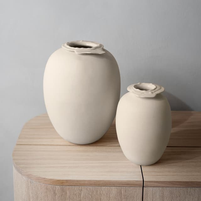 Brim Vase Beige 28cm