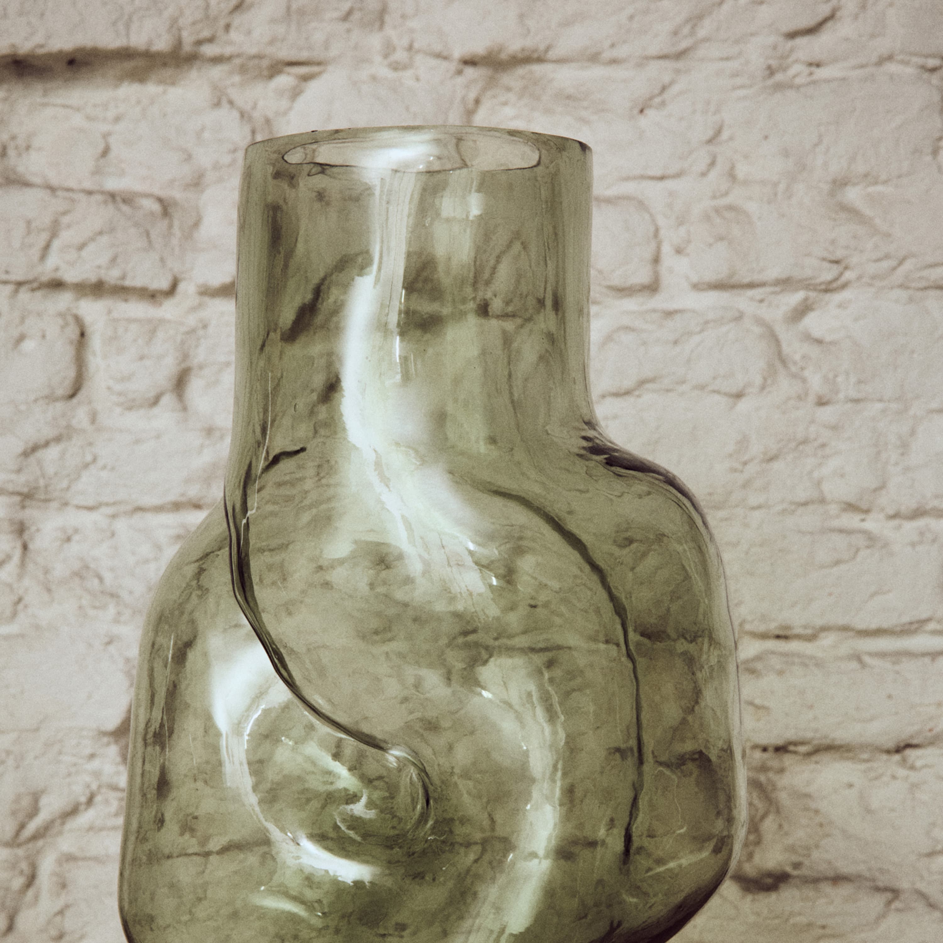 Gleam Vase Glass Olive 32cm