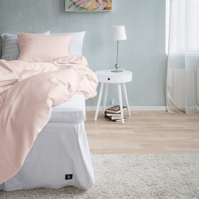 Double Duvet Cover Set Bamboo Light Pink 220x220cm/50x60cm