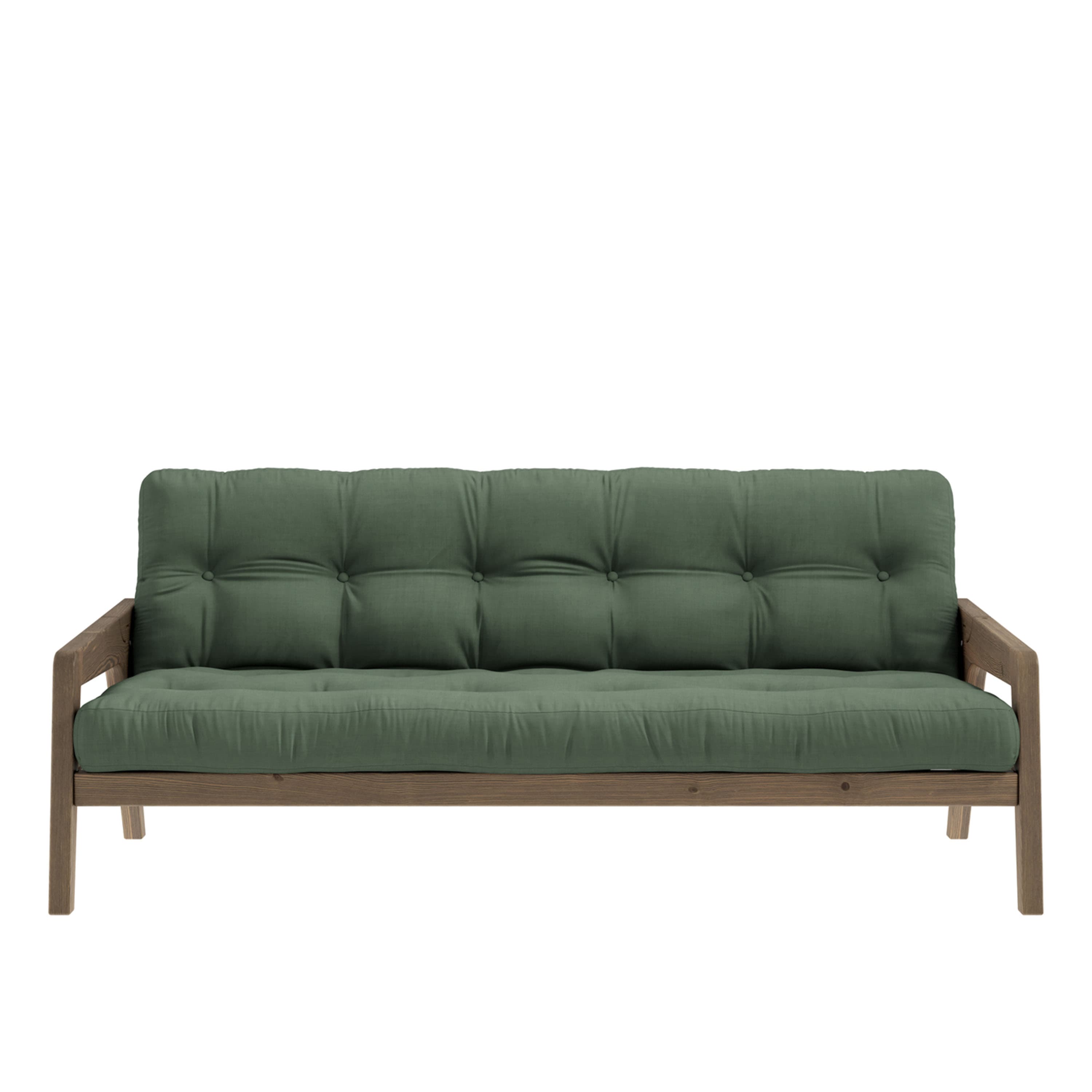 Grab Sofa Bed Brown/Olive Green 204cm