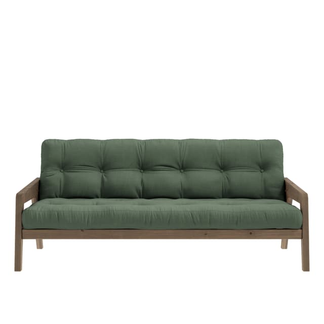 Grab Sofa Bed Brown/Olive Green 204cm