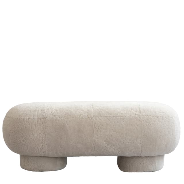 Big Foot Bench Sheepskin Sandshell 120cm