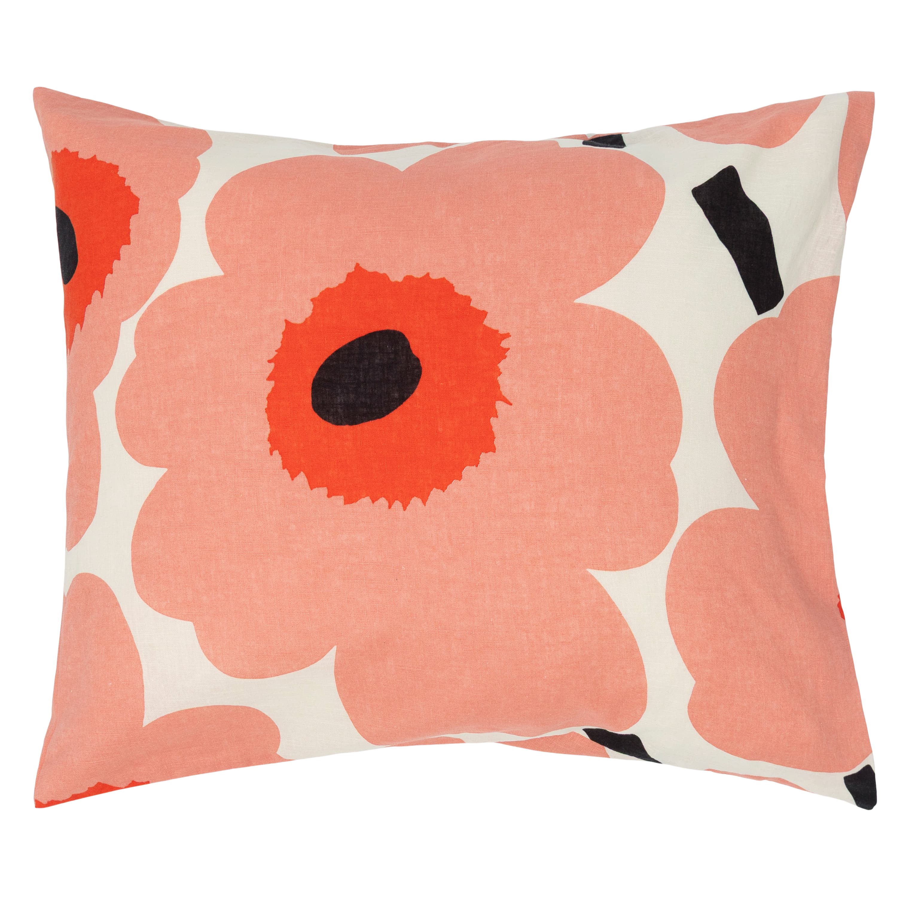 Unikko Örngott Coral/Orange Red/Charcoal 50x60