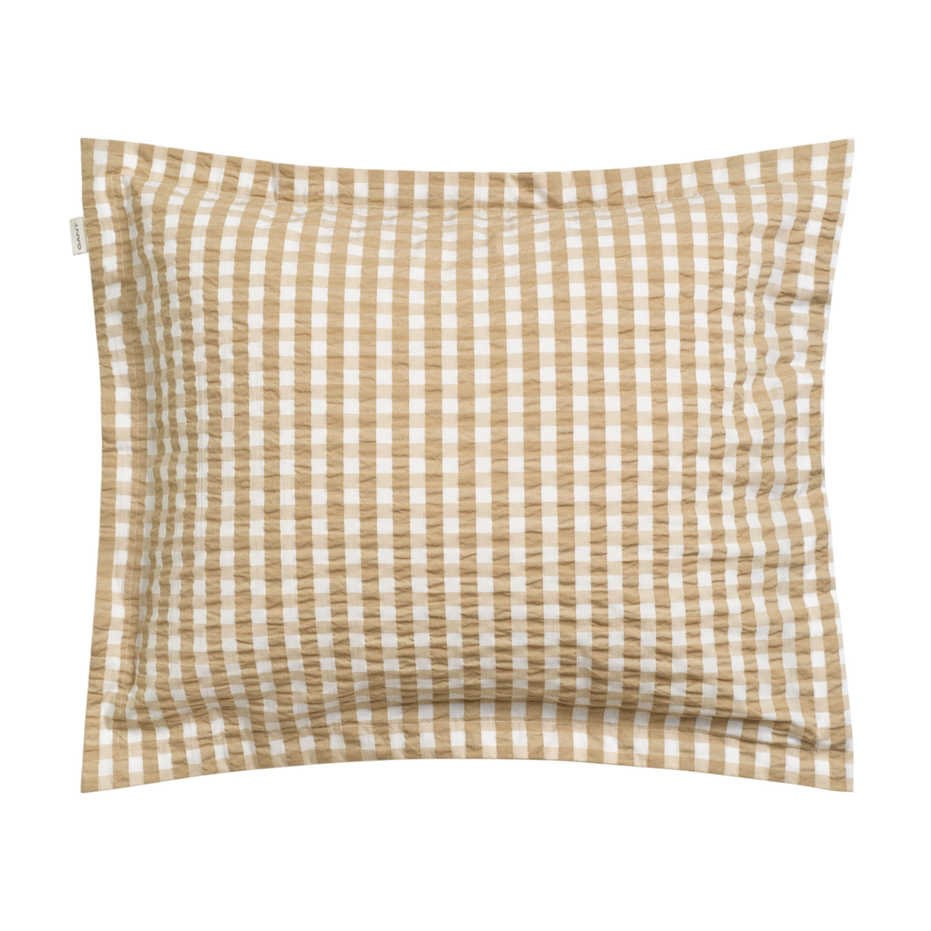 Check Seersucker Örngott Oat Beige 50x60