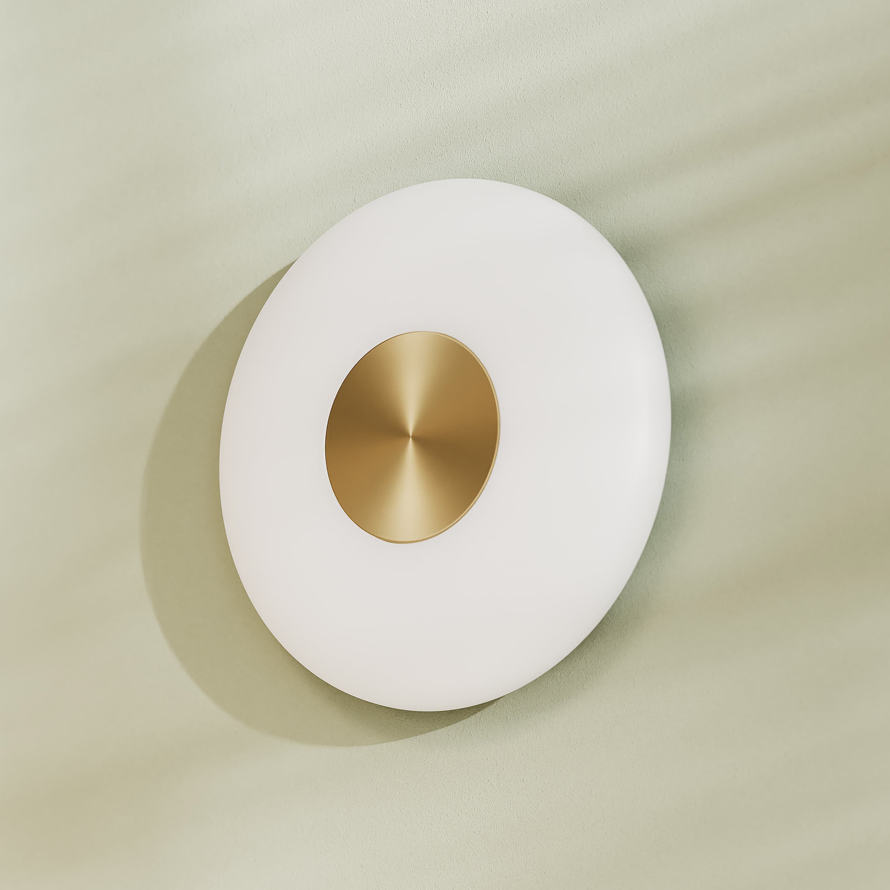 Glint Vägglampa Opal/Brushed Brass 25cm