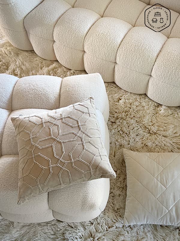 Nandi Kissenbezug Samt Beige 50x50