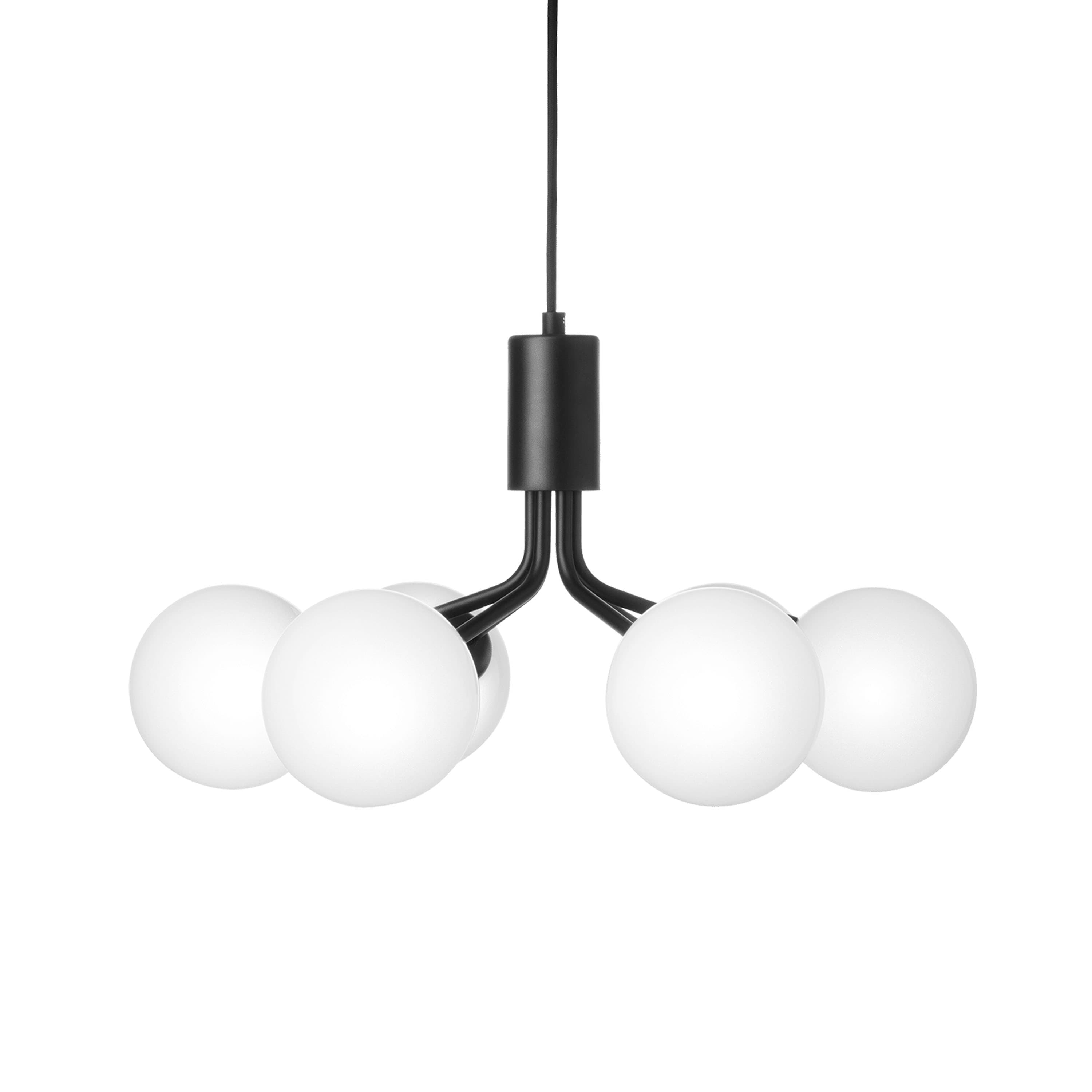 Apiales 6 Deckenleuchte Satin Black/Opal