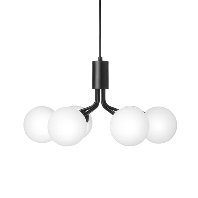 Apiales 6 ceiling lamp Satin Black/Opal