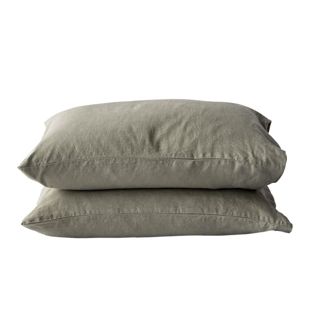 Pillowcase Linen Olive 50x60 Set of 2