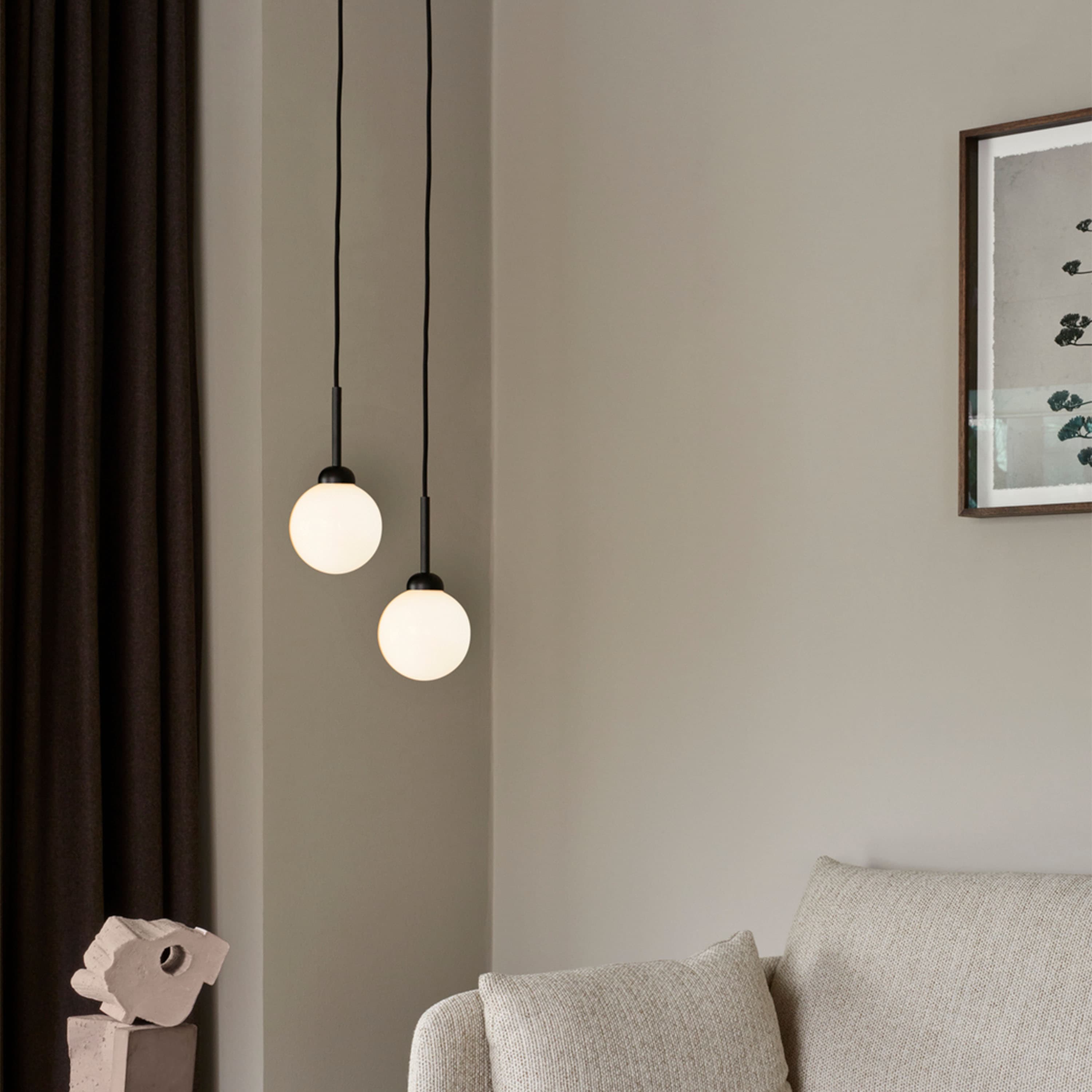 Apiales 1 ceiling lamp Satin Black/Opal