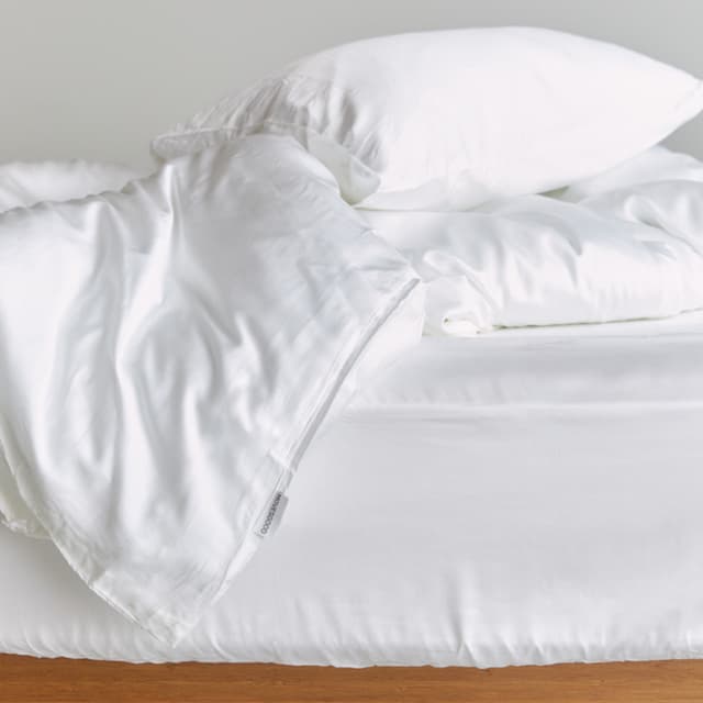 Bamboo Single Duvet Cover Set White 150x210 cm / 50x60 cm
